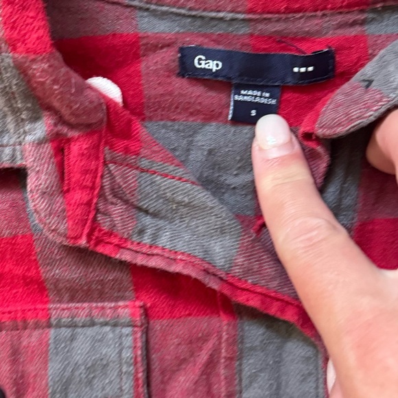 GAP Red and Gray Plaid Shirt - Picture 2 of 2